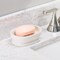 mDesign Decorative Ceramic Bar Soap Dish Tray for Bathroom, Kitchen Sink
